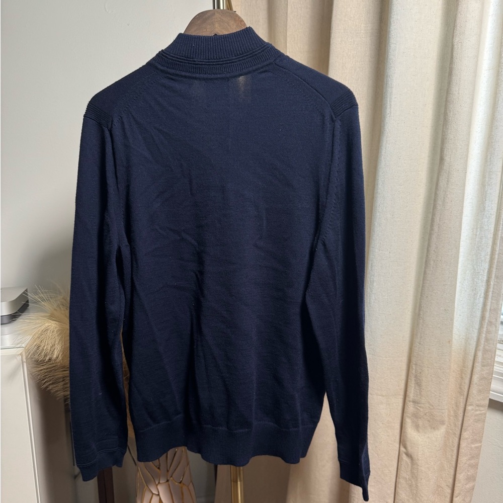 Jos. A. Bank Men's Dark Blue Zip-Up Sweater | Large - Picture 4 of 4